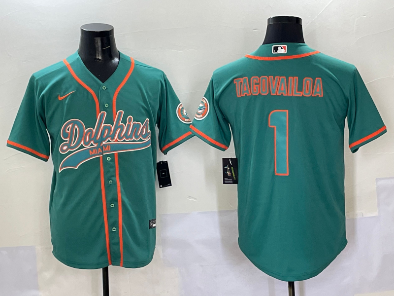 Men 2025 NFL Nike Miami Dolphins 1 Tagovailoa green jerseys style 3